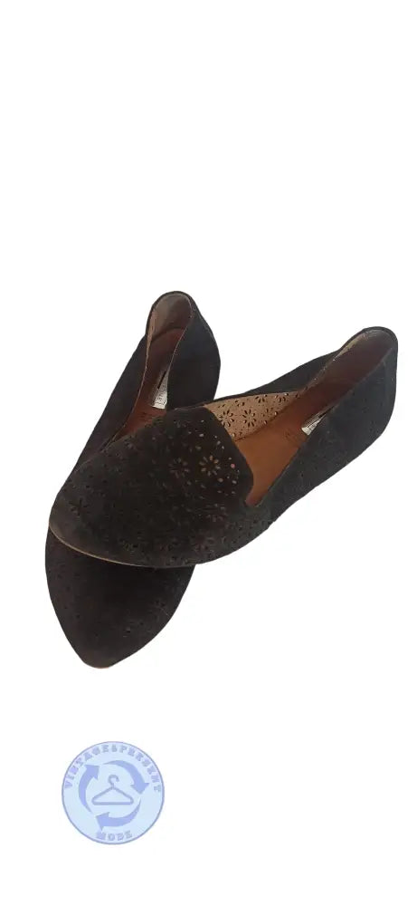 Gebrauchte schwarze Ballerinas Gr. 39 mit Perforationsmuster