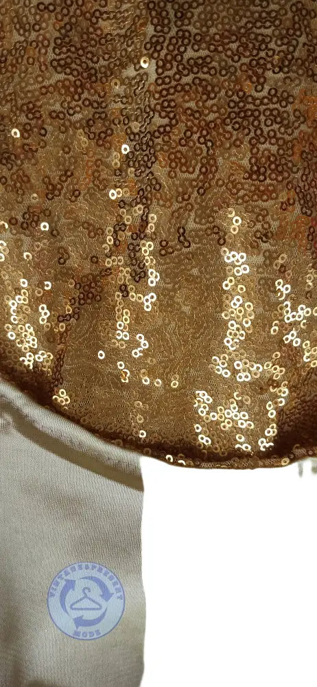 Glitzerndes goldenes Sequenzstoff Partykleid Größe L, top Zustand