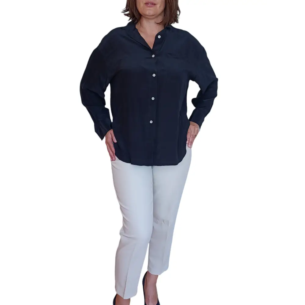 Damenhemd 100% Seide Gr.40 - Bluse Damenhemd 100% Seide Gr.40 - Vintage&Present Mode