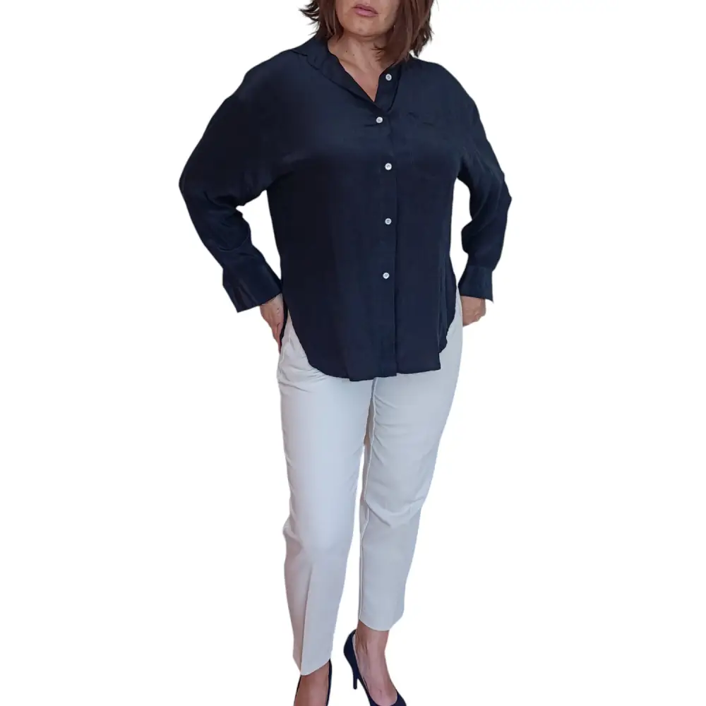 Damenhemd 100% Seide Gr.40 - Bluse Damenhemd 100% Seide Gr.40 - Vintage&Present Mode