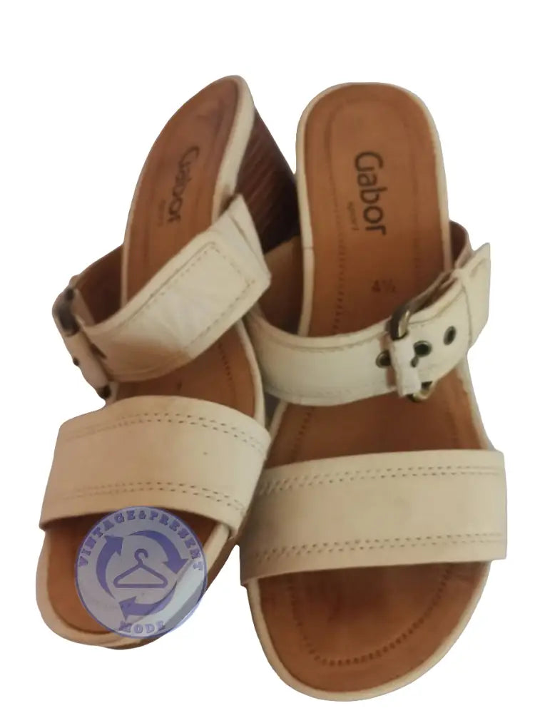 Sandale Pantoletten Gabor Gr. 37,5 - Latschen Sandale Pantoletten Gabor Gr. 37,5 - Vintage&Present Mode Schuhe