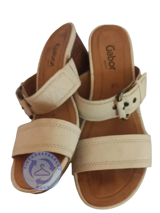 Sandale Pantoletten Gabor Gr. 37,5 - Latschen Sandale Pantoletten Gabor Gr. 37,5 - Vintage&Present Mode Schuhe