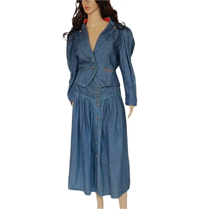 Jeansrock + Jacke in Set Gr.36 - Jeans set Jeansrock + Jacke in Set Gr.36 - Vintage&Present Mode Kombinationen