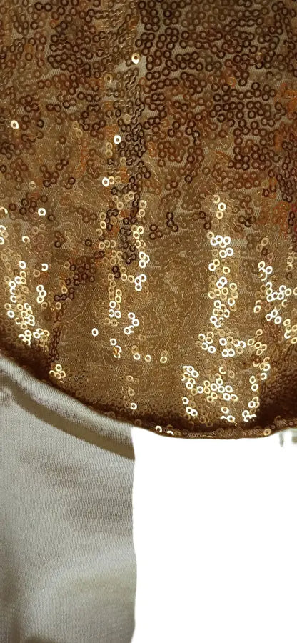 Glitzerndes goldenes Sequenzstoff Partykleid Größe L, top Zustand